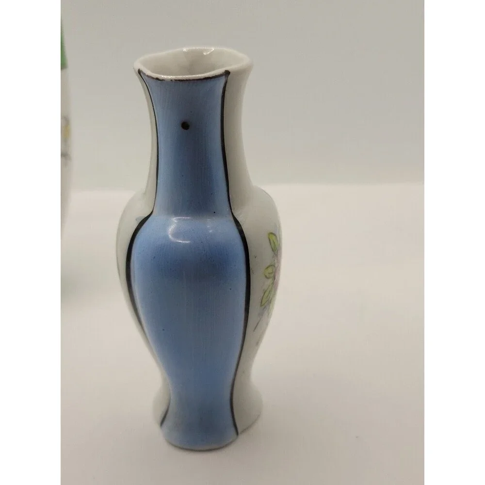 Vtg Miniature Vase Japan Ceramic Shelf Decor Mini Floral